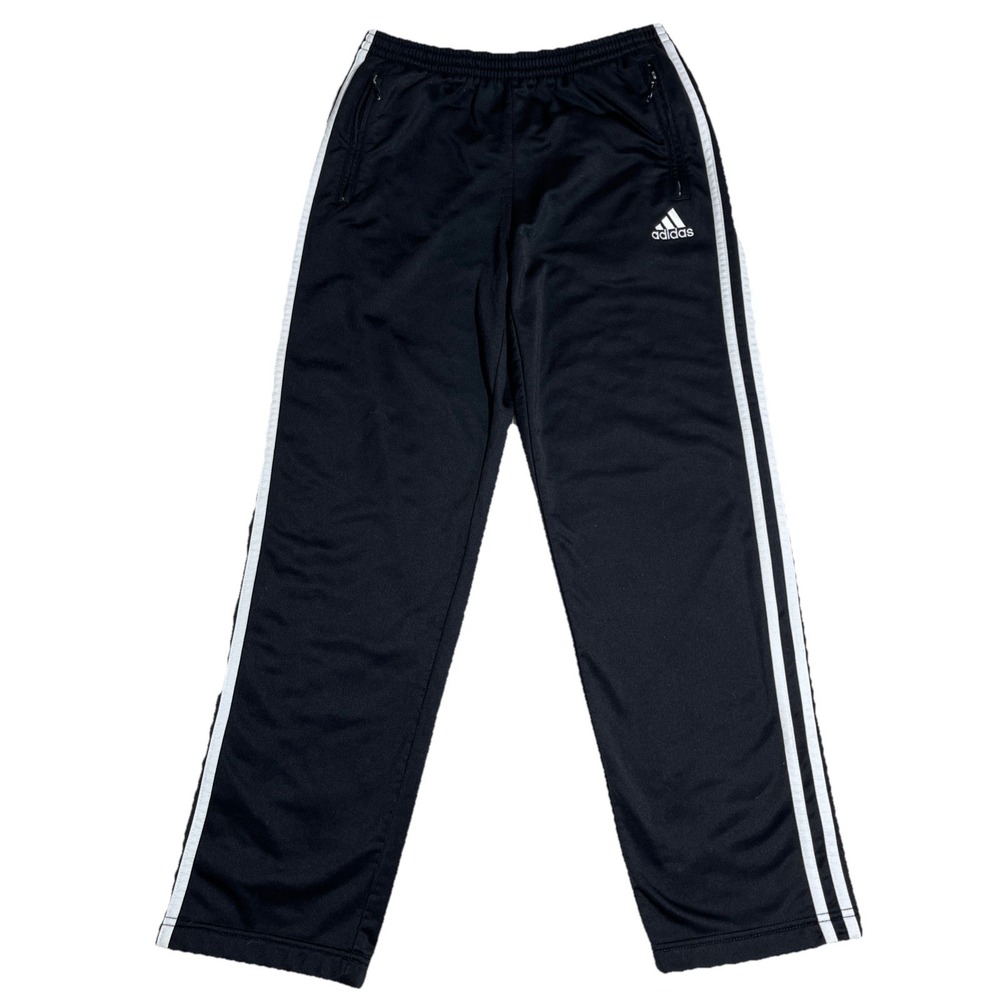 Adidas Tear Away Snaps Track Pants Tear Away Men's L Black Three Stripes VTG Y2K